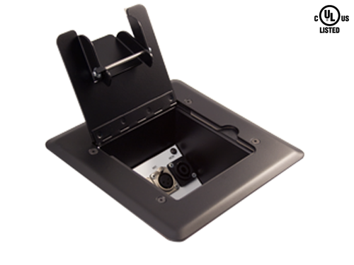 FMCA1400 FLOOR BOX, SATIN BLACK, SELF-TRIMMING, CABLE DOOR